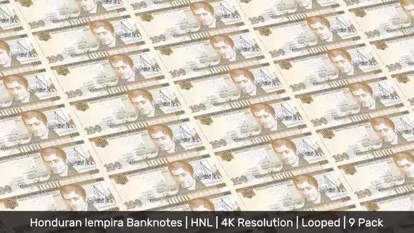 Honduras Banknotes Money / Honduran lempira / Currency L / HNL/ | 9 Pack | - 4K