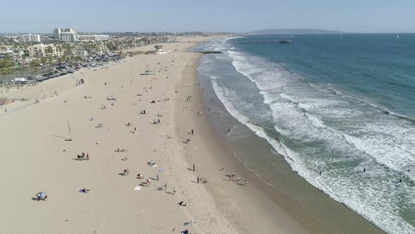 Aerial shot of Venice Beach alt