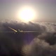 A military drone with full armament flies in the clouds. Sunrise the beginning of a military mission - VideoHive Item for Sale