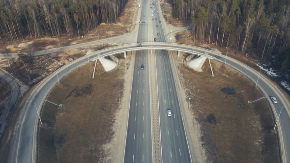 Bird'seye View of the Roundabout Country Road