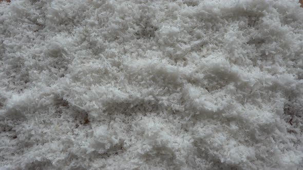 Close Up of a Grounded Coconut Flakes