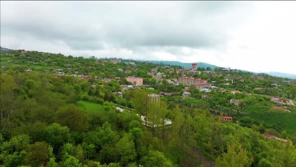 Areal view by drone footage of Susha city beautiful landscape Nature