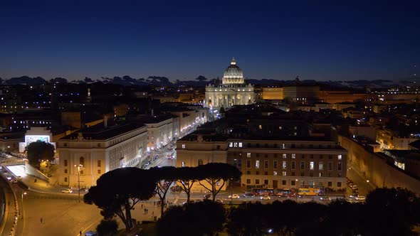 St Peter's Cathedral In Vatican After Sunset