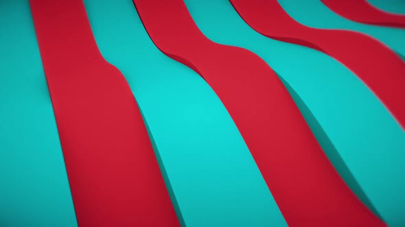 3d Wavy Red Blue Stripes