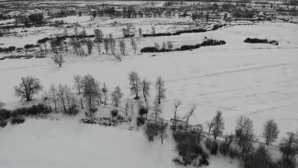 Aerial Photography Of Snow Scenes In The Trees In The Suburbs3