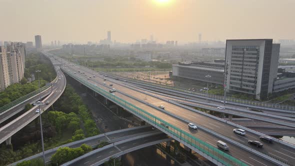 Aerial View Expressway, Shanghai, China