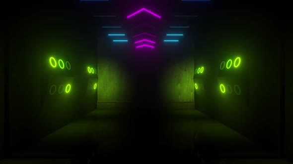 Neon Tunnel With Alpha Channel Opener 4k