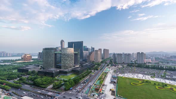 Timelapse of city skyline in hangzhou china