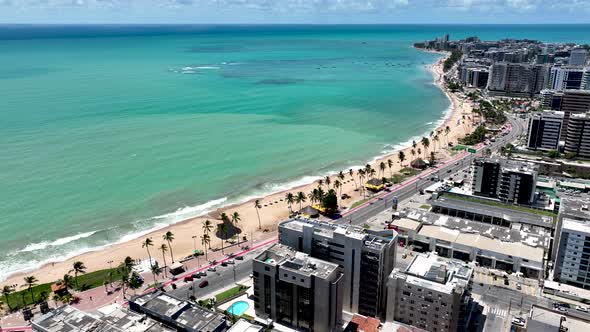 Town of Maceio Alagoas Brazil. Landmark beach at Northeast Brazil.