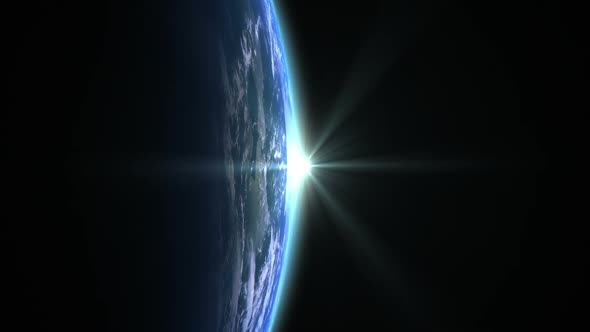 Blue Flare Over Blue Planet Earth
