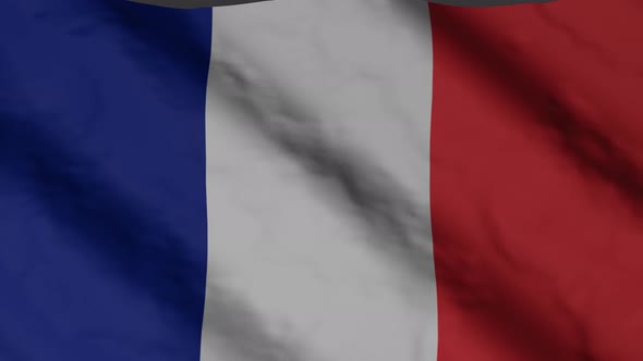 French flag waving in the wind.
