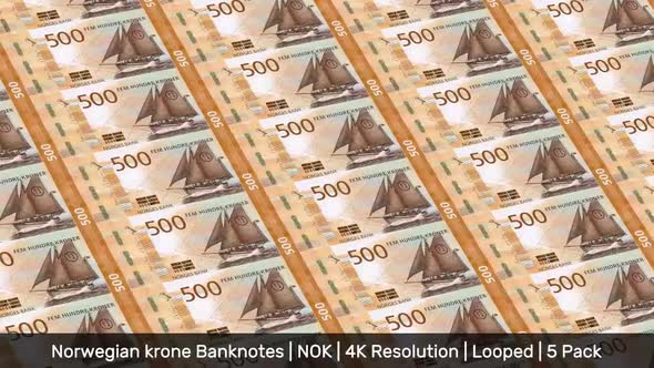 Norway Banknotes Money / Norwegian krone / Currency kr / NOK/ | 5 Pack | - 4K