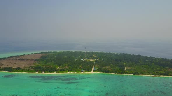 Aerial view texture of resort beach trip by blue sea with sand background