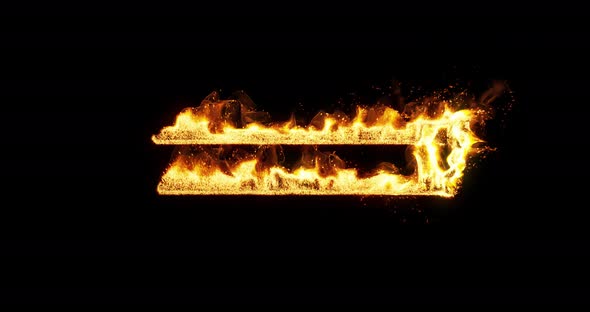 Rectangle shape on fire.  alt