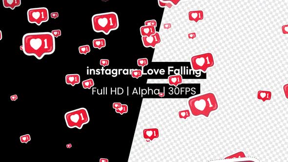 Instagram Love Heart Falling with Alpha