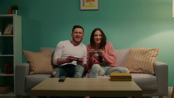 Couple Is Playing Computer Game