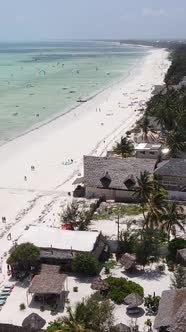 Vertical Video Boats in the Ocean Near the Coast of Zanzibar Tanzania