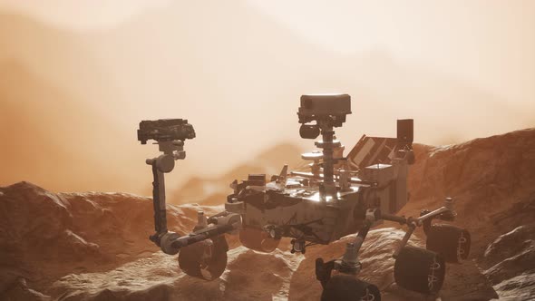 Curiosity Mars Rover Exploring the Surface of Red Planet alt