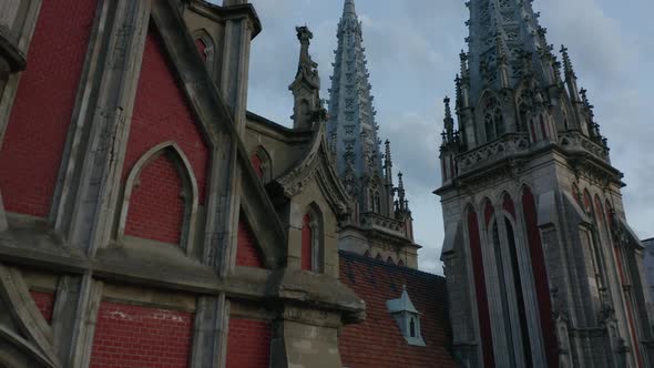 Closeup of an Old Historical Decorative Church in Kiev