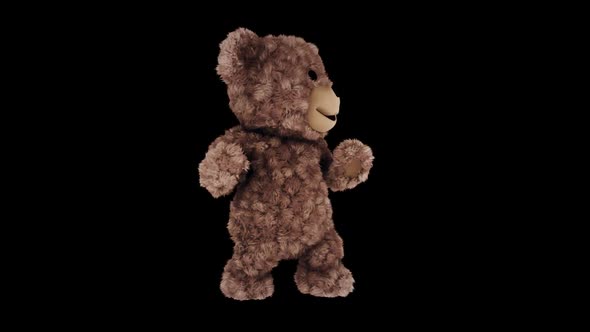 Teddy Bear Happy Dancing Looped Alpha Channel