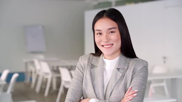 Young Asian Business Woman Professional Worker with Smile in Office Portrait