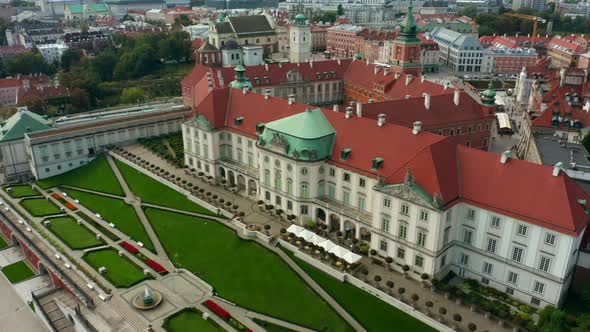 Aerial View of the Old Town in Warsaw Poland