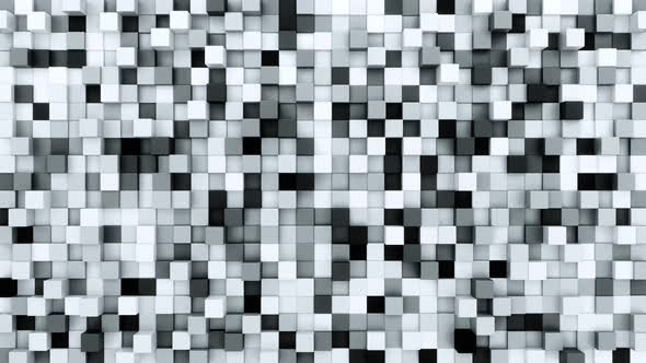 Abstract black and white cubes looped 3d animation