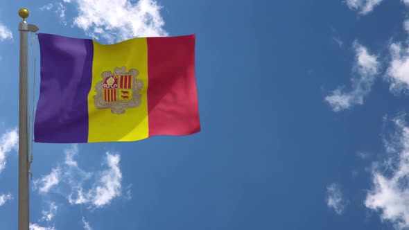 Andorra Flag On Flagpole