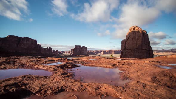 Timelapse in Arches National Park with Clouds moving