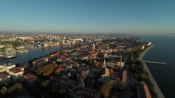 Aerial view of Zadar by the Adriatic Sea