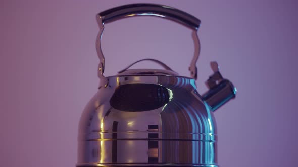 Silver stainless steel kettle