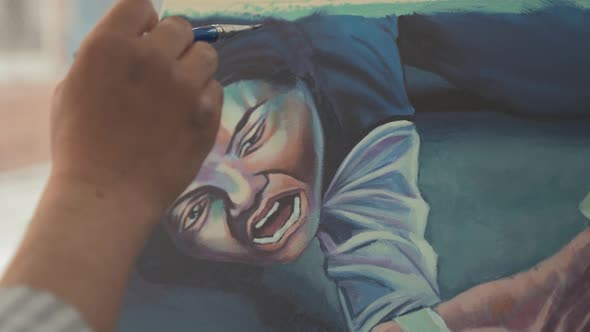 Artist paints picture of Taliban rule in Afghanistan oppressing girls