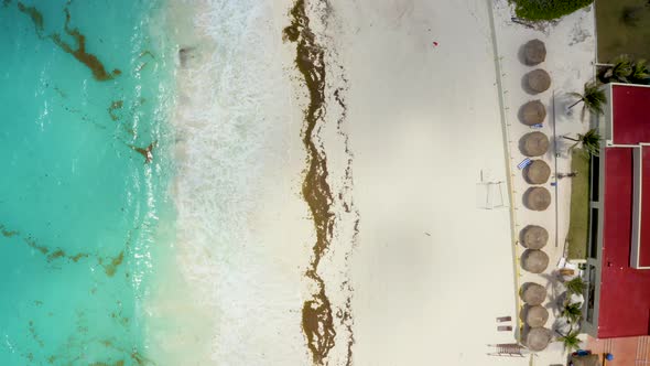 Aerial Beach View of a Wonderful Caribbean Beach