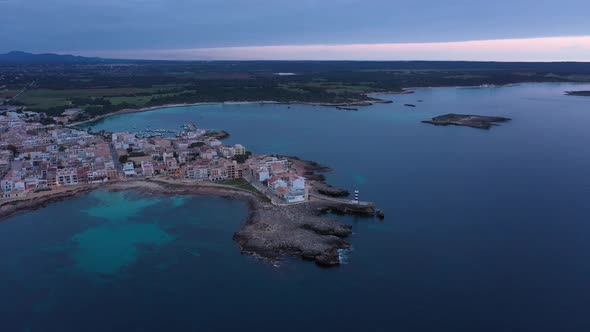 Aerial view of the Colonia de Sant Jordi resort town