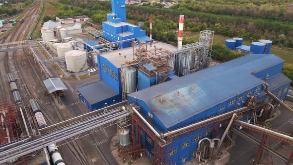 Industrial Zone with Factory or Plant Processing of Sunflower Oil and Oilseeds