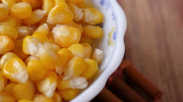 Sweet Corns in a Bowl on Table 