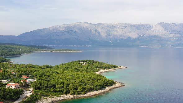 Aerial view on islands on sea, Blue water and islands with trees