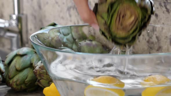 Cooking Artichokes in Saucepan