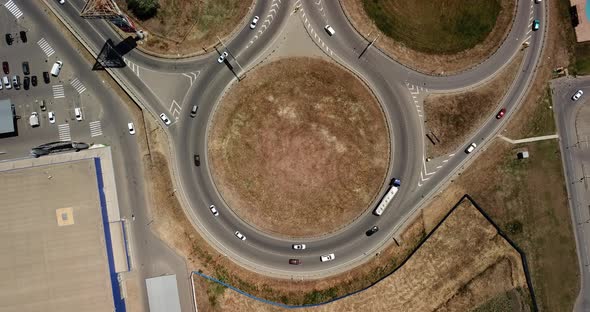 Top Down View of Transport Junction, Traffic Circle