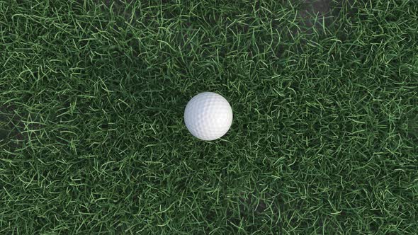 Golf Club Hits a Golf Ball in a Super Slow Motion