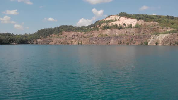 Turquoise Quarry Lake on a Summer Day