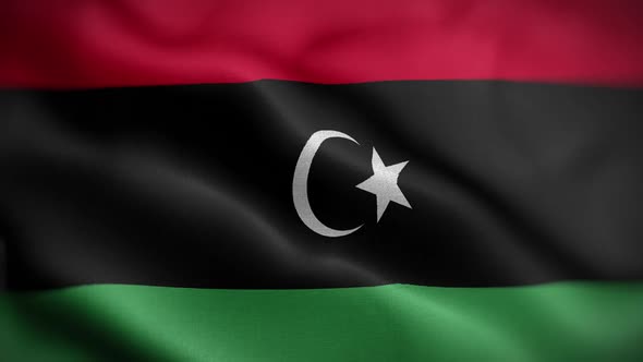 Libya Flag Textured Waving Front Background HD
