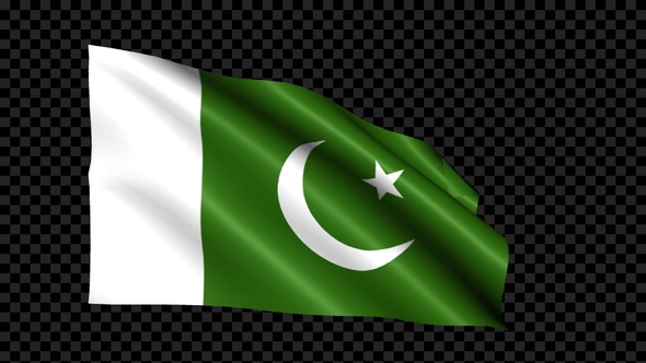 Pakistan Flag Blowing In The Wind