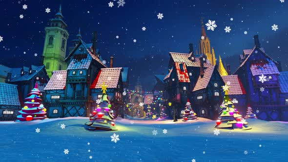 Winter Town And Congratulatory Message alt