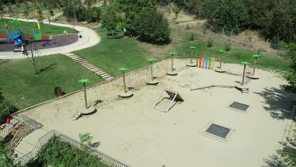 Aerial View of Playground In The Sand