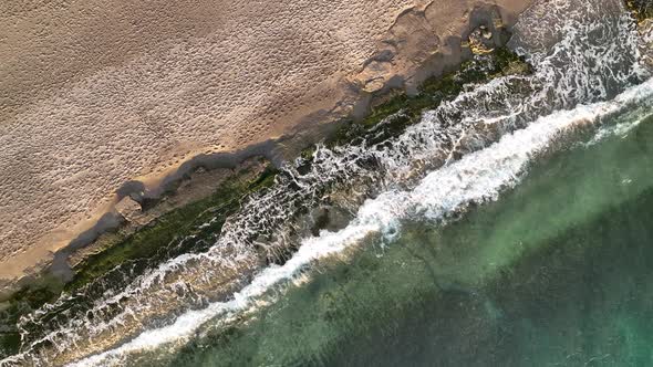 Sand testure on the beach aerial view 4K