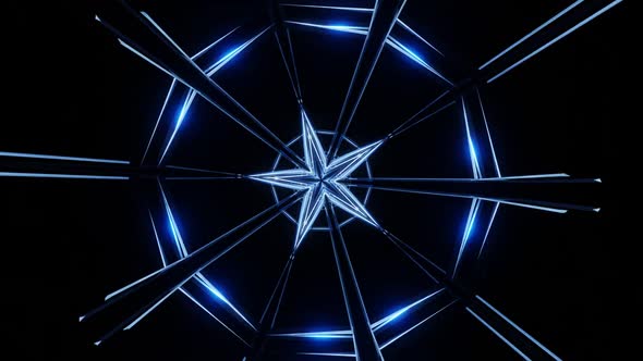 Animation of a Pulsating Neon Star 02