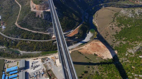 The Big Red Coat of Arms of Montenegro is Seen on One of the Bridge's Pillar