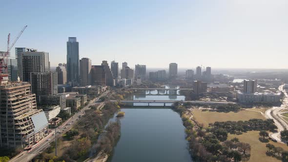 Amazing aerial city views of Austin, Texas