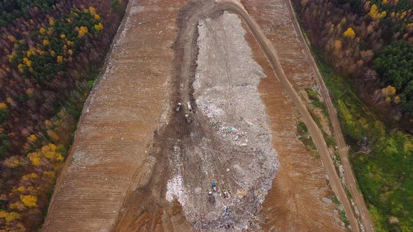 Dump of Household Garbage Landfill Aerial View